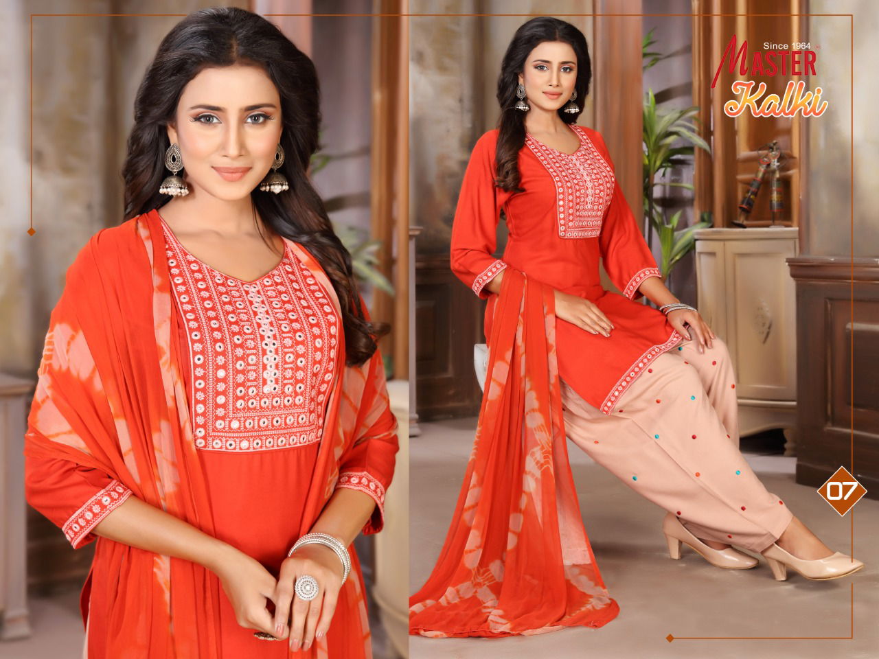 master kalki  Latest Fancy Designer Emboridery Casual Wear Readymade Punjabi Patiyala  Salwar Suit